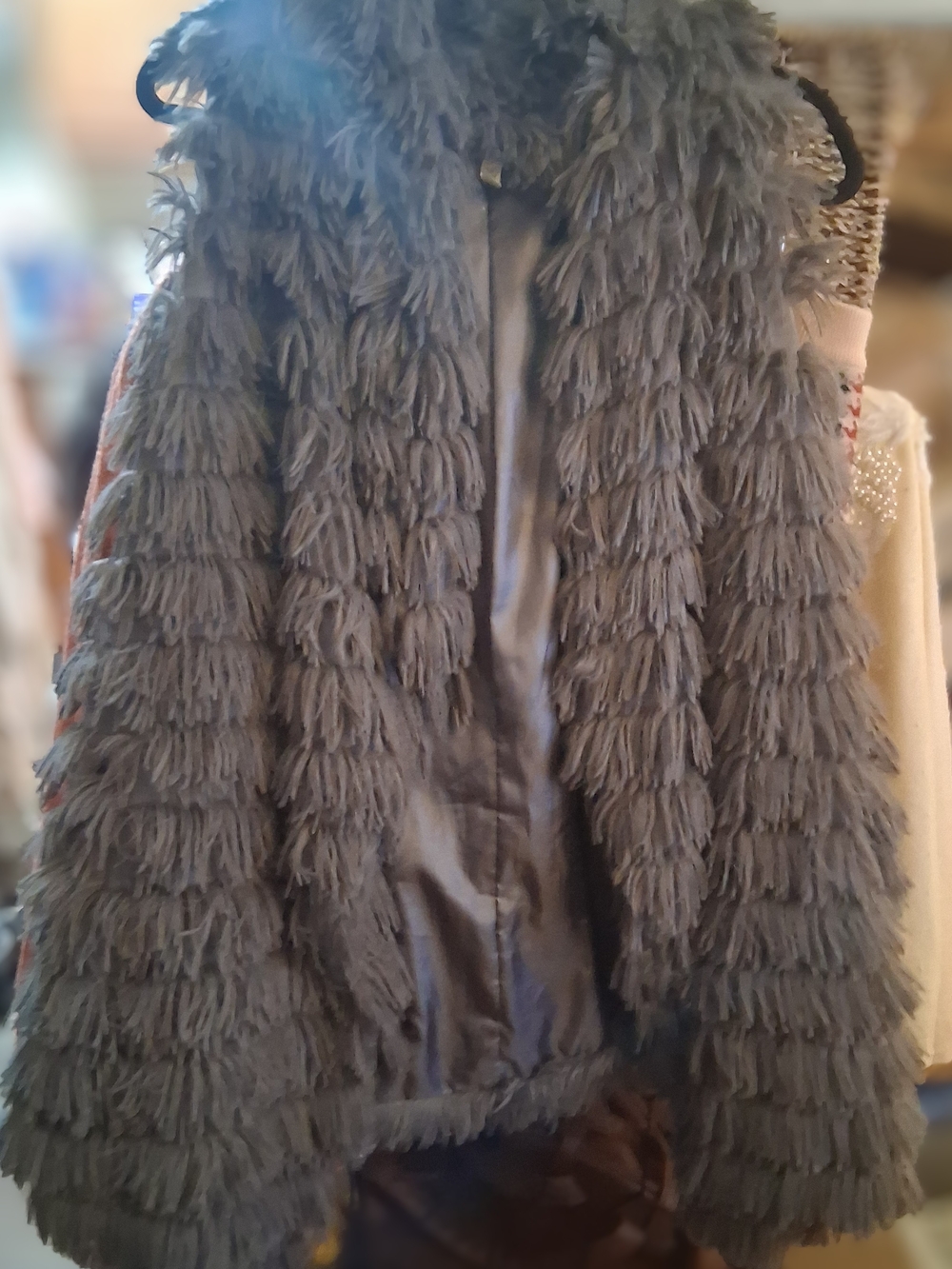 Gray Faux Fur Teddy Jacket